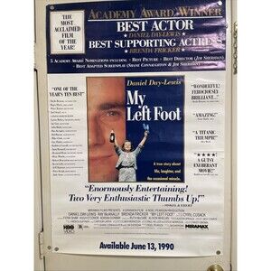 MY LEFT FOOT ROLLED ORIGINAL ONE SHEET MOVIE POSTER DANIEL DAY LEWIS VHS